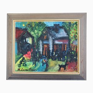 Monica Lorentzen, Home, anni '60, Olio su pannello, con cornice