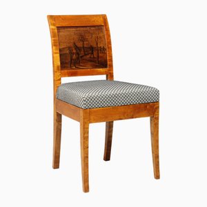 Sedia Biedermeier in pelle, metà XIX secolo