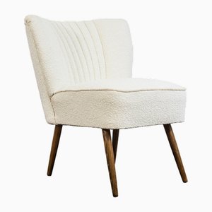 Silla de cóctel Boucle blanca, años 50