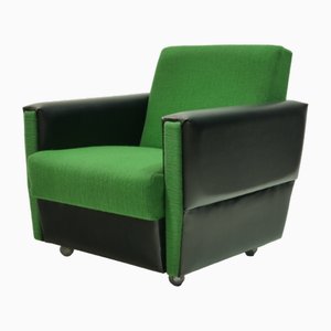 Silla alemana Mid-Century verde, años 70