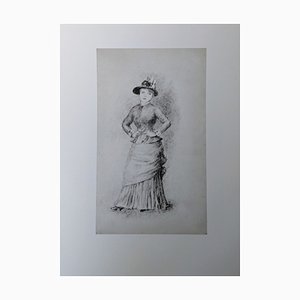 Pierre-Auguste Renoir, Junges Mädchen mit Blumenhut, Lithographie