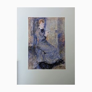 Pierre-Auguste Renoir, Junges Mädchen im blauen Kleid, Lithographie