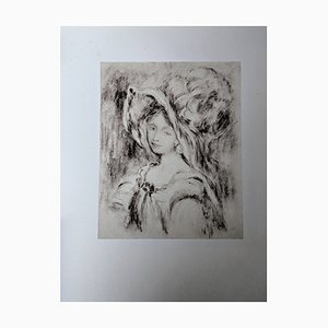 Pierre-Auguste Renoir, Young Girl with Hat, Lithograph