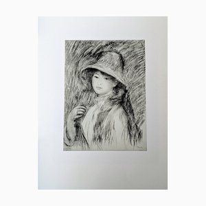 Pierre-Auguste Renoir, Portrait of a Young Girl with Hat, Lithograph