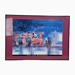 Poster vintage della Ferrari di Jim Van Overbeek, anni '80