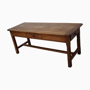 Antique 19th Century French Rustic Elm Farmhouse Dining Table