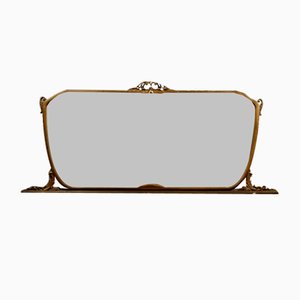 Horizontal Mirror with Gold Leaf Decorations, Italy, 1960s