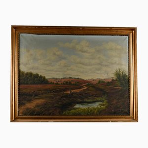 Landschaft, Öl auf Leinwand, Anfang 1900, Gerahmt