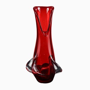 Vaso in vetro di Murano rosso, Italia, anni '60