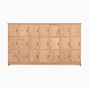 Large English Oak & Pine Locker Cabinet, 1930
