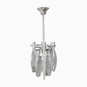 Lampadario a cascata in vetro di Murano, anni '70