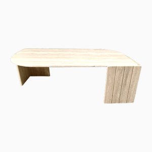 Vintage Couchtisch aus Travertin von Roche Bobois, 1970er