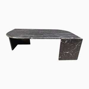 Mesa de centro vintage de mármol negro de Roche Bobois, años 70