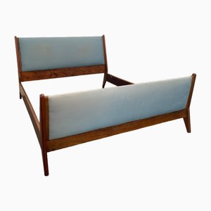 Lit Vintage en Palissandre avec Tête et Pied de Lit Rembourrés par Ico & Luisa Parisi, 1960s