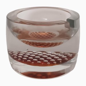 Vintage Modern Bubble Murano Glass Ashtray, 1970s