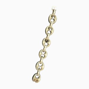 Large Silver Coffee Bean Mesh Bracelet from Crab Hallmarks, 1970s