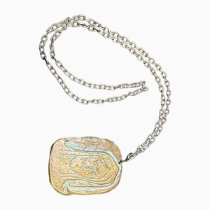 Brutalist Art Bronze Necklace, 1950s