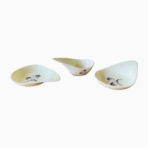 Vintage French Ceramic Appetizers Dishes from Salins, 1960s, Set of 3