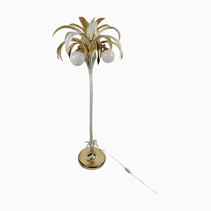 Vintage Gilded Palm Tree Floor Lamp in the style of Hans Kögl, Italy, 1970s