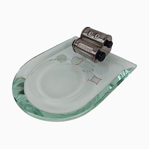 Mid-Century Italian Ashtray and Perpetual Calendar in the style of Fontana Arte, 1950s