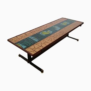 Italian Coffee Table in Enamelled Copper in the style of Paolo De Poli, 1950s
