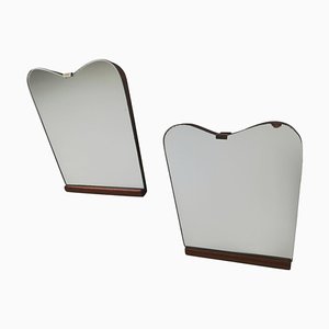 Kleiner abgeschrägter Vintage Wandspiegel, Italien, 1950er, 2er Set
