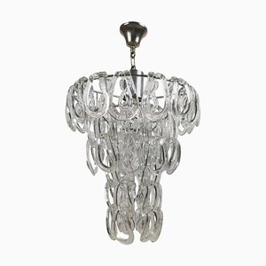 Giogali Crystal Chandelier attributed to Angelo Mangiarotti for Vistosi, 1970s