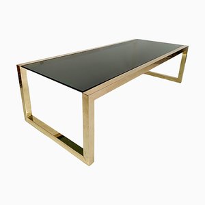 Großer Mid-Century Couchtisch aus Messing, Italien, 1970er