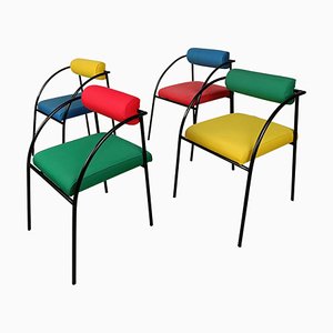 Postmodern Chairs Model Vienna attributed to Rodney Kinsman for Bieffeplast, 1980s, Set of 4