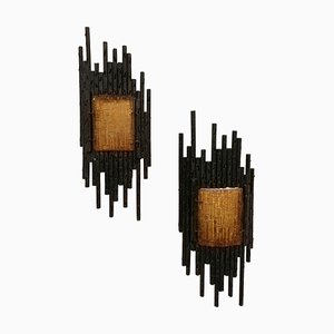 Large Brutalist Sculptural Sconces by Marcello Fantoni, Italy, 1970s, Set of 2
