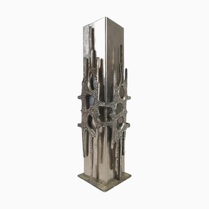 Brutalistische Italienische Stahlvase, Italien, 1970er