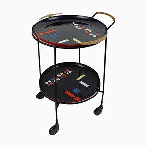 Mid-Century Italian Rounded Cart attributed to Siva Poggibonsi, 1960s