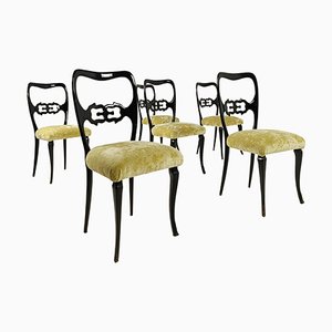 Mid-Century Italian Chinese Chippendale Style Lacquered Chairs, 1950s, Set of 6