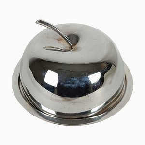 Versilberte Fleuron Butterdose in Apfelform von Lino Sabattini für Christofle, 1970er