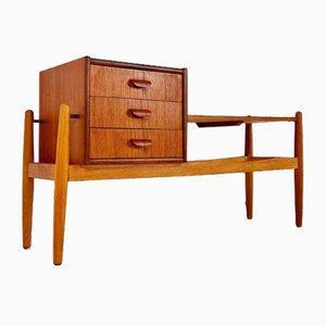 Danish Teak and Oak Telefon Table in the style of Arne Wahl Iversen, 1960s
