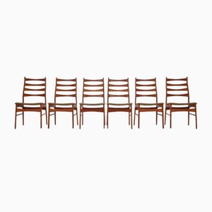 Dänische Esszimmerstühle aus Teak mit Ledersitzen von Viborg Stolfabrik 1960er, 6er Set