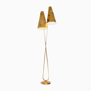 Vintage Stehlampe aus Messing von MCM, 1950er
