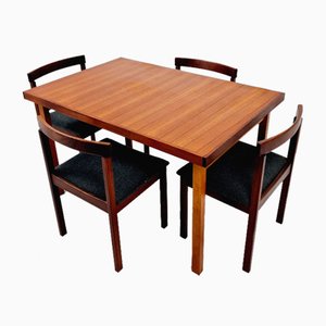 Mid-Centruy Teak Dining Table and Chairs by Pippo for Asko, 1960s, Set of 5