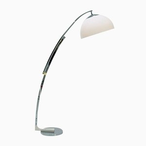 Lampadaire Ajustable Mid-Century Blanc et Chrome par Goffredo Reggiani, 1970s