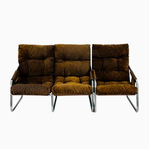 Mid-Century Armchair and Sofa Set by Gillis Lundgren for Ikea, 1970s