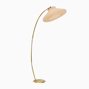Mid-Century German Arc Floor Flex Lamp in Brass by München Werkstätten, 1960s