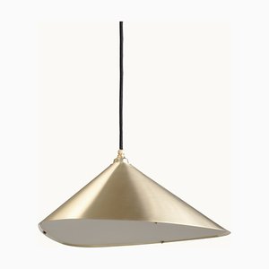 Emily II Satin Brass Pendant by Moss Objects