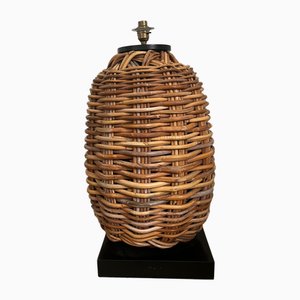Large Vintage Wicker Table Lamp