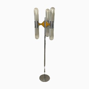 Chrome and Murano Glass Floor Lamp from Mazzega, 1970s