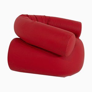 Poltrona di Giovanni Grismondi in pelle rossa, Italia, 2020