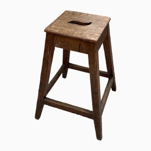 High Oak Workshop Stool, 1950s