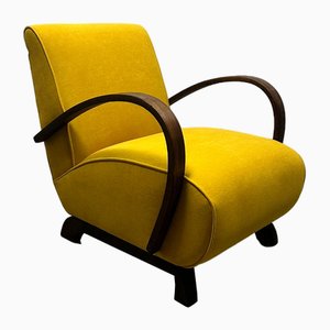 Sillón amarillo de Jindrich Halabala, años 40