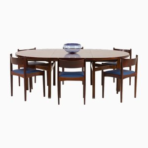 Mid-Century Modern Rosewood Dining Set by Ico and Luisa Parisi for Mim, Italy, 1950s, Set of 7