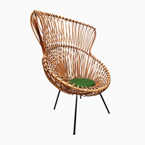 Vintage Rotan Rattan Sessel von Rohé Noordwolde, 1960er