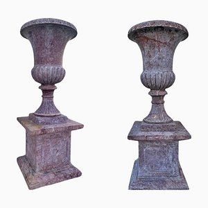 Italienische Lumachella Marmorvasen, frühes 20. Jh., 2er Set